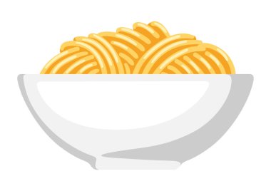 İtalyan spagettisinin tasviri. Kafelerin ve restoranların menüsü için mutfak resmi.