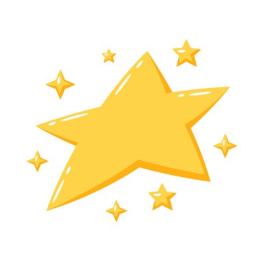 Sarı yıldızlı arka plan. Kutlama ve tatil için dekorasyon.