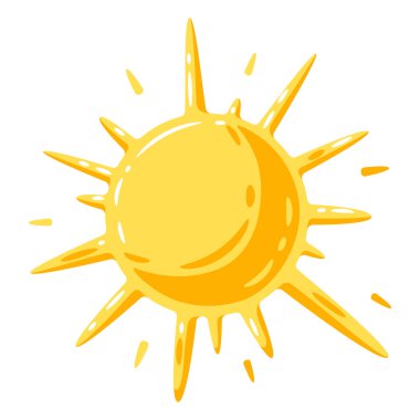 Güneşin yansıması. Gökyüzünün sevimli karikatürü.