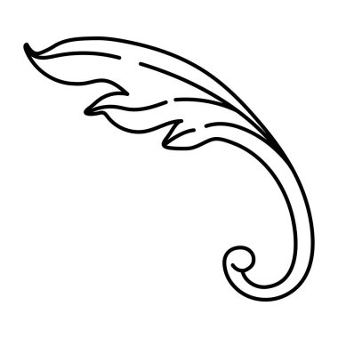 Barok tarzında dekoratif çiçek elementi. İşlenmiş siyah bukle bitkisi. Vintage girdap motifi.