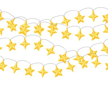 Yıldız ampullerinden oluşan çelenklerle kusursuz bir desen. Mutlu Noeller ve mutlu yıllar. Tatil tasarımı.