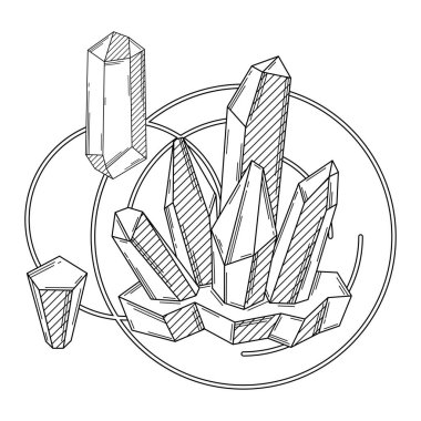 Kristal ya da kristal mineralli bir arka plan. Mücevherler ya da yarı değerli taşlar..