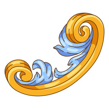 Barok tarzında dekoratif çiçek elementi. Klasik körling bitkisi. Vintage girdap motifi.