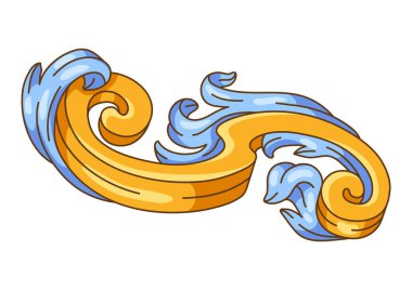 Barok tarzında dekoratif çiçek elementi. Klasik körling bitkisi. Vintage girdap motifi.