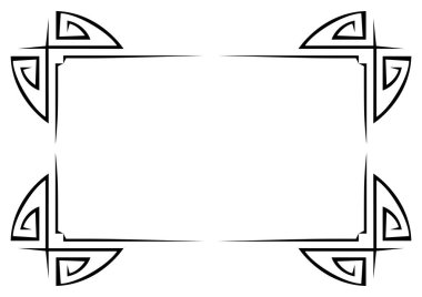 Art Deco süsüsüyle çerçevelenmiş. Antika eski tarzdaki soyut öge.