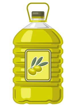 Zeytinyağlı plastik şişenin resmi. Aşçılık ve tarım üretimi için görüntü.