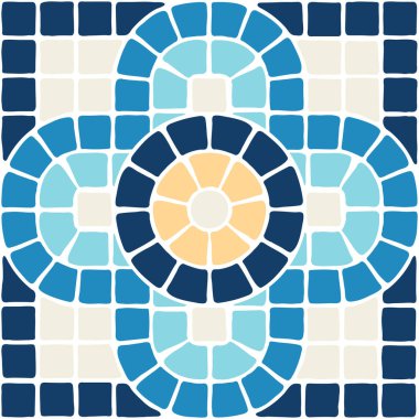 Antik mozaik fayans deseni. Dekoratif antik taş süsü. Soyut antika dokusu.