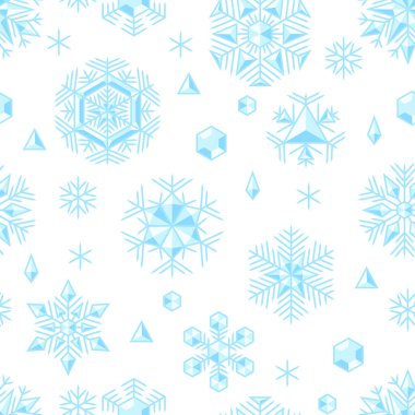 Kar taneleriyle kışın pürüzsüz bir desen. Mutlu Noeller ve mutlu yıllar. Mevsimlik tasarım.