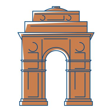 Hint Kapısı 'nın tasviri. Hindistan ulusal geleneksel sembolü.