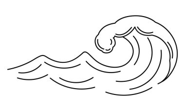 Dalganın deniz köpüğüyle çizimi. Okyanus, nehir ya da su sıçraması.