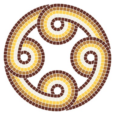 Eski mozaik dekoratif elementler. Dekoratif antik taş süsü. Soyut antika dokusu.