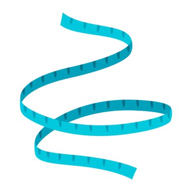 Ölçüm bandı çizimi. Vücut ölçüleri için kavram. Dekoratif tasarım ögesi.