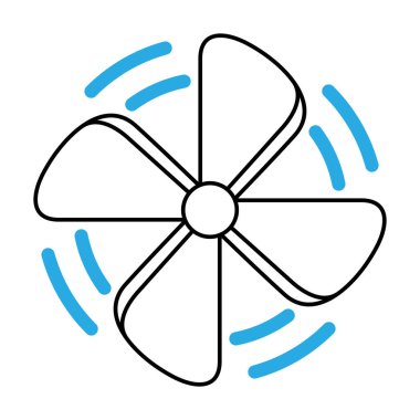 Hava vantilatörünün görüntüsü. İnşaat endüstrisi ve iş dünyası için simge veya imaj.