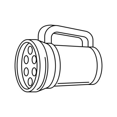 El feneri tasviri. Elektrikli ışıklandırma ekipmanları. Sanayi ya da iş imajı. Web sayfası ve mağaza simgesi.