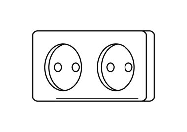 Elektrik prizinin yansıması. Elektrikli ışıklandırma ekipmanları. Sanayi ya da iş imajı. Web sayfası ve mağaza simgesi.