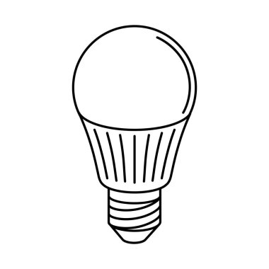 Ampulün yansıması. Elektrikli ışıklandırma ekipmanları. Sanayi ya da iş imajı. Web sayfası ve mağaza simgesi.