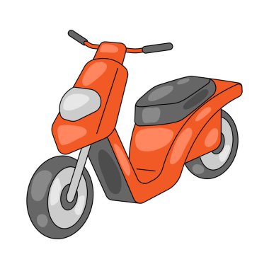 Scooter 'ın tasviri. Ulaşım simgesi. İş veya endüstriyel imaj. Ögeyi taşı.