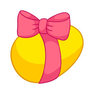 Yaylı şirin Paskalya Yumurtası çizimi. Geleneksel kutlama için desenli renk sembolü.