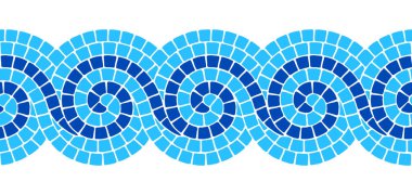 Antik geometrik mozaik, pürüzsüz sınır. Dekoratif antik taş süsü. Soyut antika dokusu.