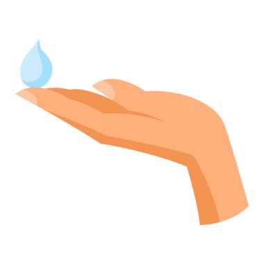 El illüstrasyonunda bir damla krema. Benlik ve vücut bakımının stilize edilmiş görüntüsü. Biçimlendirilmiş resim.