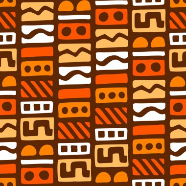 Kusursuz Afrika deseni. El damgası baskısı. Etnik halk süsü dokusu.