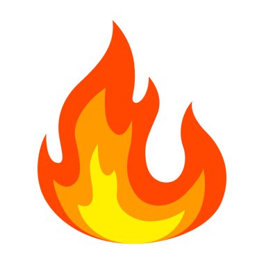 Illustration of stylized fire or flame. Decorative element for design.