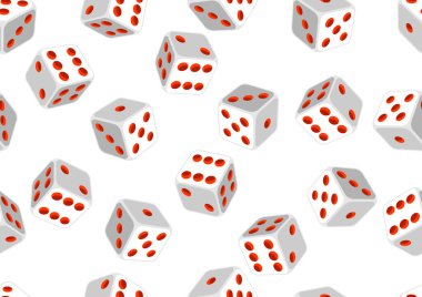 Zar atan desen. Oyun barbut imajı. Kumarhane kumarhanesi ve bahis illüstrasyonu.