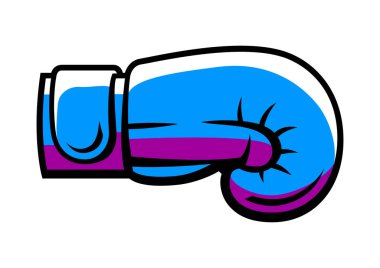 Boks eldiveni çizimi. Kutu kulübü eşyası. Çizgi film tarzında spor eğitimi nesnesi.