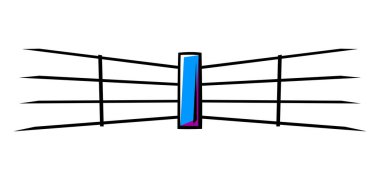 Boxing ring illustration. Box club item. Sport training object in cartoon style. clipart