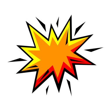 Çizgi film patlaması tasviri. Pop sanatının yaratıcı imajı. Eski tarz moda illüstrasyonları.