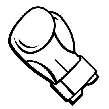 Boks eldiveni çizimi. Kutu kulübü eşyası. Çizgi film tarzında spor eğitimi nesnesi.