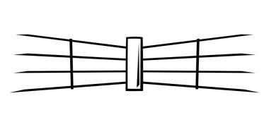 Boxing ring illustration. Box club item. Sport training object in cartoon style. clipart