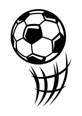 Futbol topu illüstrasyonu. Futbol kulübü eşyası ya da sembol. Çizgi film tarzında spor nesnesi.