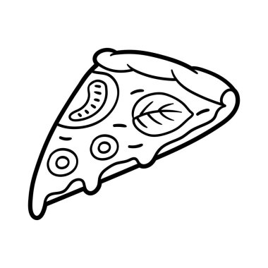 Lezzetli İtalyan pizza dilimi. Lezzetli fast food yemeği. Kafe menüsü ve reklamları için resim.