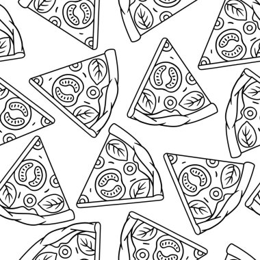 Lezzetli pizza kalıpları. Lezzetli fast food yemeği. Kafe menüsü ve reklamcılık için arka plan.