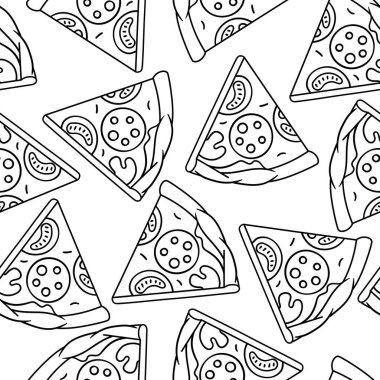 Lezzetli pizza kalıpları. Lezzetli fast food yemeği. Kafe menüsü ve reklamcılık için arka plan.