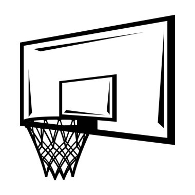 Basketbol potası illüstrasyonu. Spor kulübü eşyası ya da sembol. Çizgi film tarzında sağlıklı bir nesne.