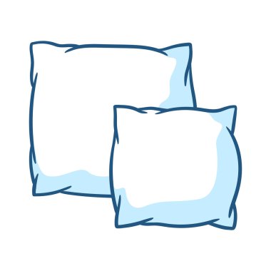 Yastık resmi. Uyku ve yatak için aksesuarlar. Reklam ve üretim ürünleri.