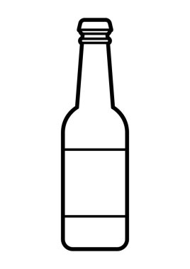 Bira şişesi illüstrasyonu. Bira festivali ya da Ekim Festivali. Bar veya bar menüsü için resim.