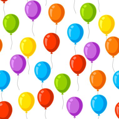 Renkli balon desenleri. Mutlu yıllar ve parti illüstrasyonları. Kutlama ya da tatil geçmişi.