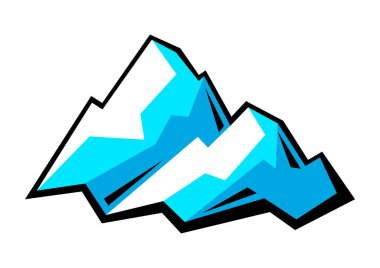 Dağın stilize edilmiş görüntüsü. Doğal sahne illüstrasyonu.