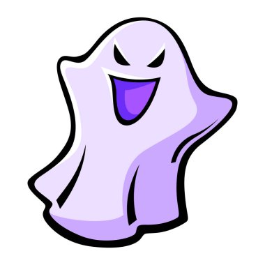 Mutlu Cadılar Bayramı hayaletleri. Kutlama öğesinin tatil illüstrasyonu. Çizgi film tarzında parti sembolü.