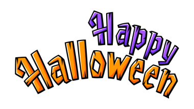 Mutlu Cadılar Bayramı mektupları. Kutlama malzemeleriyle birlikte tatil geçmişi. Çizgi film tarzında parti illüstrasyonu.