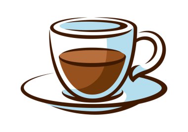 Bir fincan siyah çay. Geleneksel içki tasviri. Reklam ve üretim için görüntü.