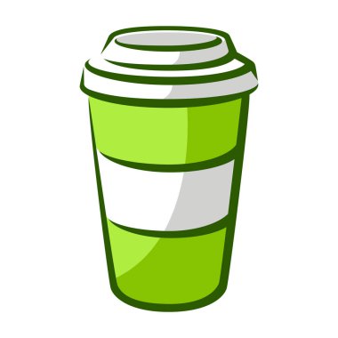 Yeşil çaylı kağıt bardak. Geleneksel içki tasviri. Reklam ve üretim için görüntü.