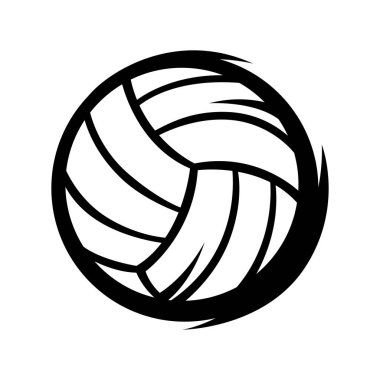 Voleybol illüstrasyonu. Spor kulübü eşyası ya da sembol. Çizgi film tarzında sağlıklı bir nesne.