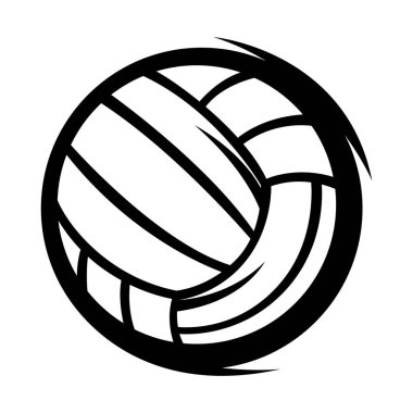 Voleybol illüstrasyonu. Spor kulübü eşyası ya da sembol. Çizgi film tarzında sağlıklı bir nesne.