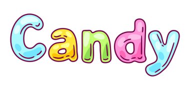 Şekerleme şirin harfler. Şekerleme ya da şekerci için mesaj. Renkli harfler.