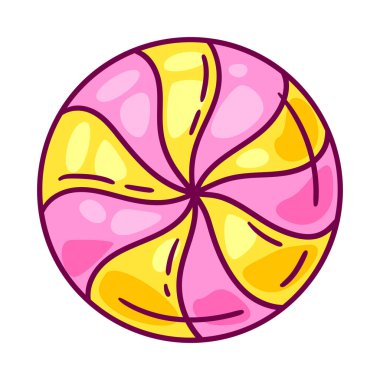 Tatlı şeker illüstrasyonu. Şekerleme ya da şekerci dükkanı imajı. Renkli tatlı..