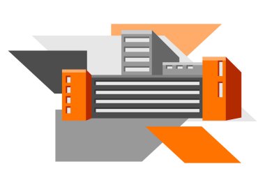 Endüstriyel binaların geçmişi. Kentsel inşaat manzarası. Üretim alanı.